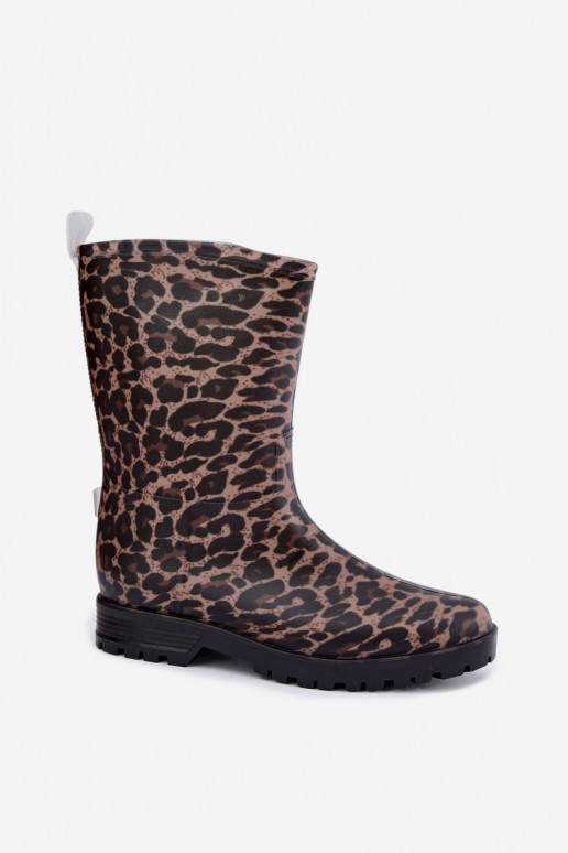 Botas de goma para hombre Solavelle con estampado de leopardo