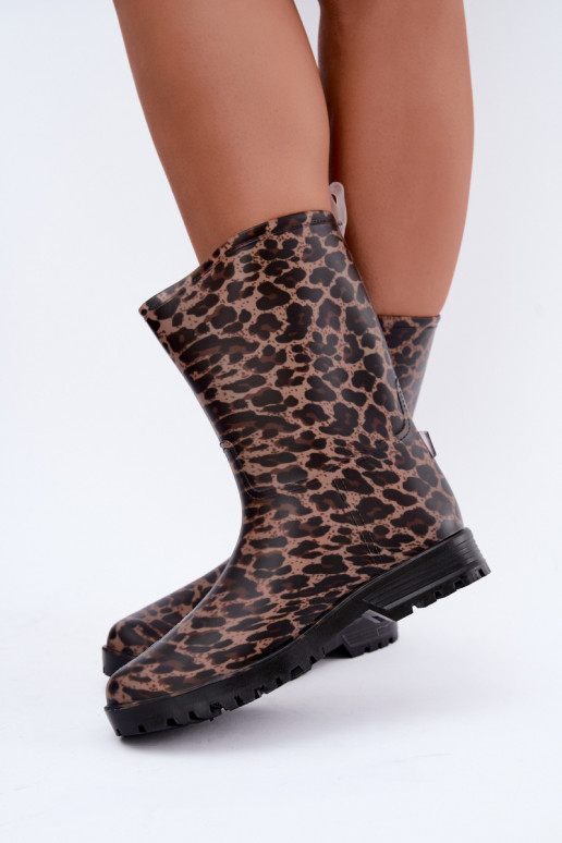 Botas de goma para hombre Solavelle con estampado de leopardo