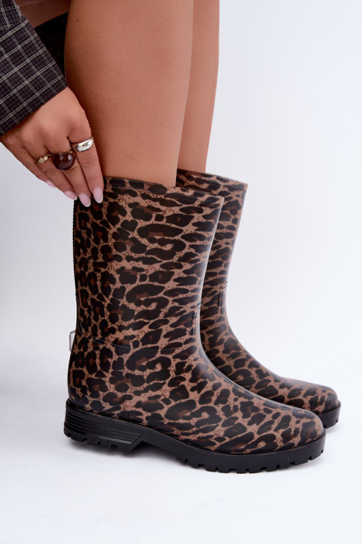 Botas de goma para hombre Solavelle con estampado de leopardo