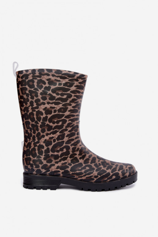 Botas de goma para hombre Solavelle con estampado de leopardo