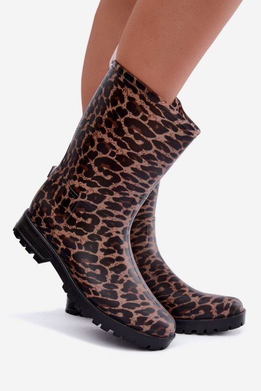 Botas de goma para hombre Solavelle con estampado de leopardo