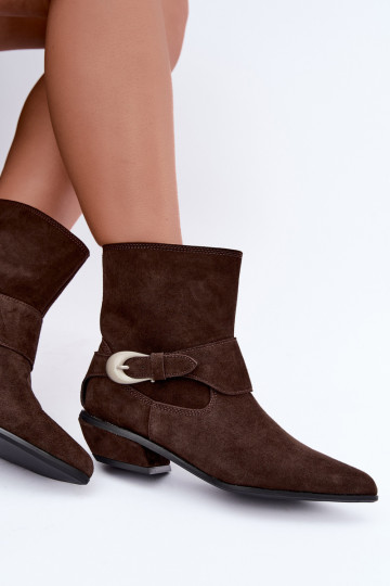 Botines aislados Serenelle de estilo cowboy en ante sintético marrón