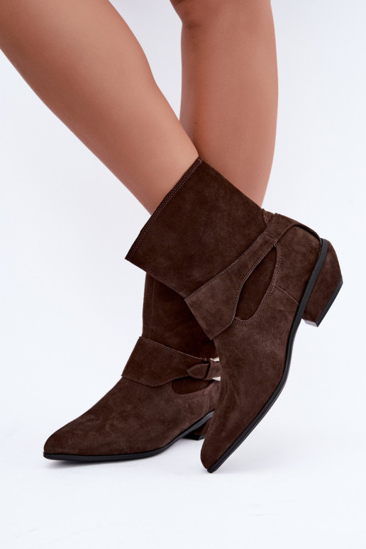 Botines aislados Serenelle de estilo cowboy en ante sintético marrón