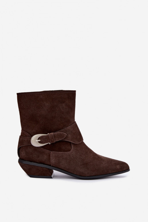 Botines aislados Serenelle de estilo cowboy en ante sintético marrón