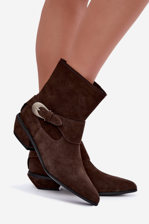 Botines aislados Serenelle de estilo cowboy en ante sintético marrón