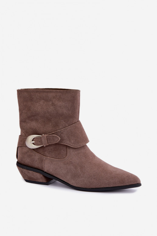 Botines aislados Serenelle de estilo cowboy en ante sintético color arena