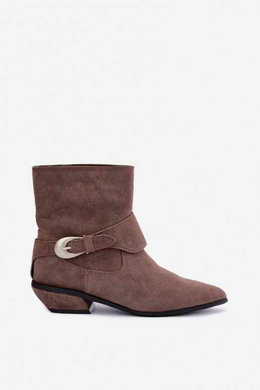 Botines aislados Serenelle de estilo cowboy en ante sintético color arena
