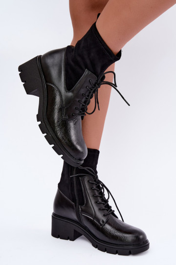 Botines aislantes para mujer con tacón negro Aurelis