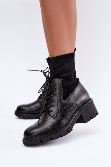 Botines aislantes para mujer con tacón negro Aurelis 2