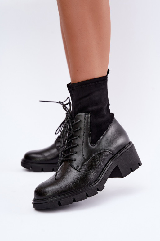 Botines aislantes para mujer con tacón negro Aurelis