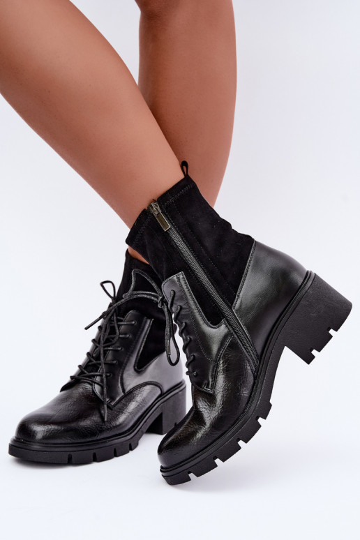 Botines aislantes para mujer con tacón negro Aurelis