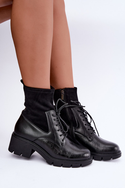 Botines aislantes para mujer con tacón negro Aurelis