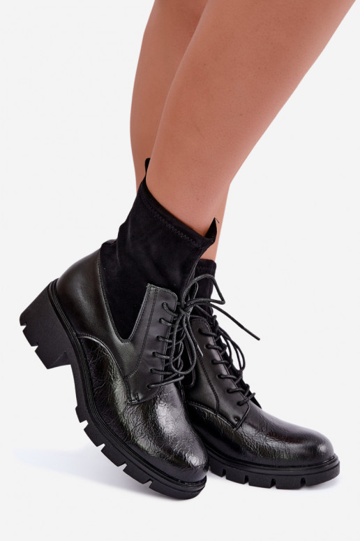 Botines aislantes para mujer con tacón negro Aurelis