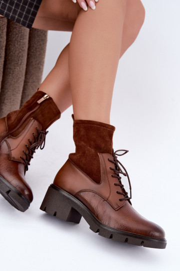 Botines aislantes para mujer con tacón marrón Aurelis