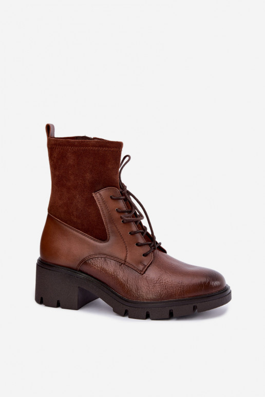 Botines aislantes para mujer con tacón marrón Aurelis