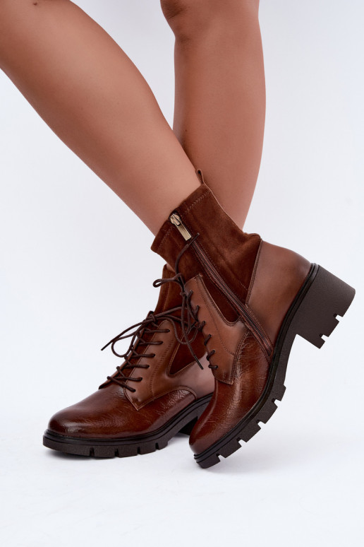 Botines aislantes para mujer con tacón marrón Aurelis