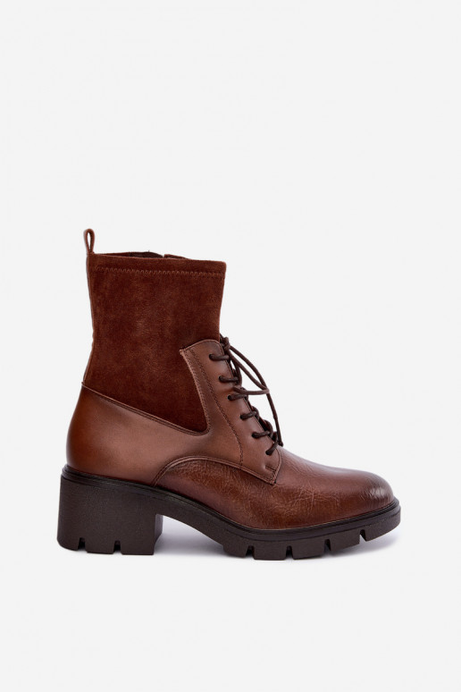 Botines aislantes para mujer con tacón marrón Aurelis