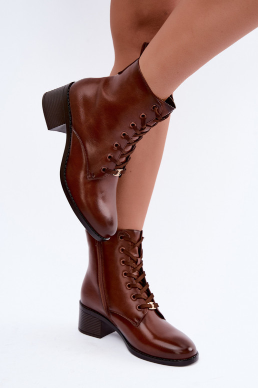 Botines aislantes con cordones Klocke de color marrón Florisse