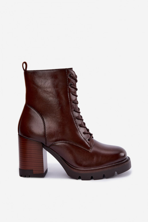 Botines aislantes con tacón marrón oscuro Isalys
