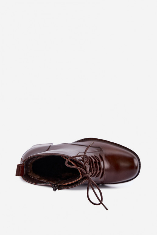 Botines aislantes con tacón marrón oscuro Isalys