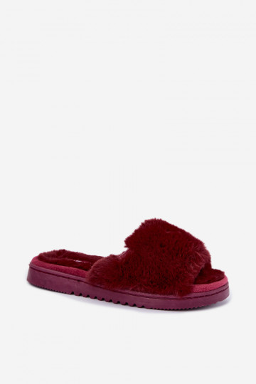 Zapatillas de mujer con pelo color burdeos Loraline