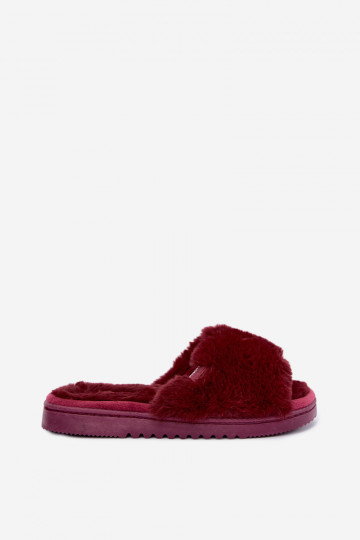 Zapatillas de mujer con pelo color burdeos Loraline 2