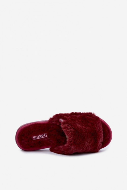 Zapatillas de mujer con pelo color burdeos Loraline