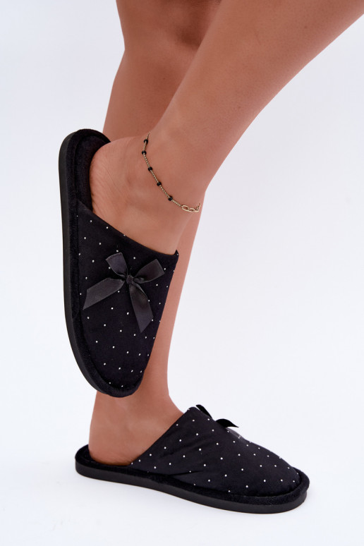 Zapatillas decoradas con lazos negros Loriane