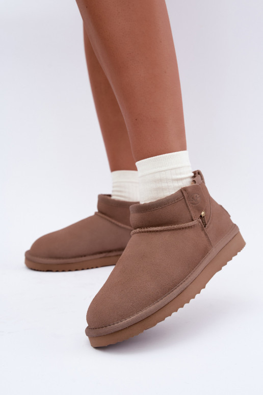 Botas de nieve de ante sintético con cremallera color arena Vinceza 97971
