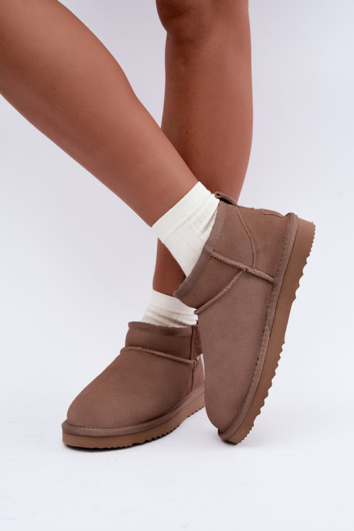 Botas de nieve de ante sintético con cremallera color arena Vinceza 97971