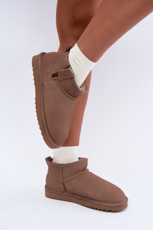 Botas de nieve de ante sintético con cremallera color arena Vinceza 97971
