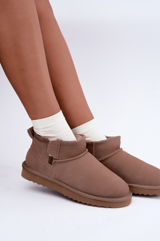 Botas de nieve de ante sintético con cremallera color arena Vinceza 97971