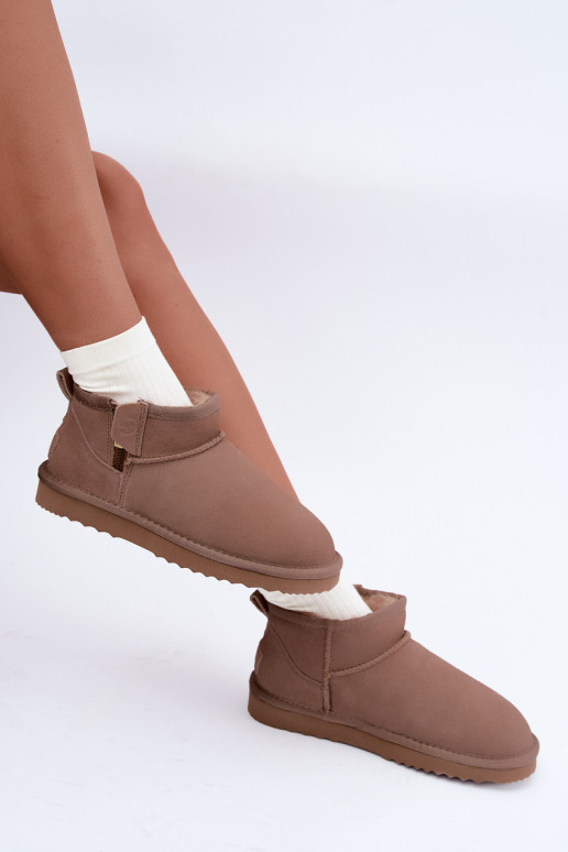 Botas de nieve de ante sintético con cremallera color arena Vinceza 97971