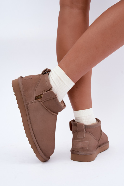 Botas de nieve de ante sintético con cremallera color arena Vinceza 97971