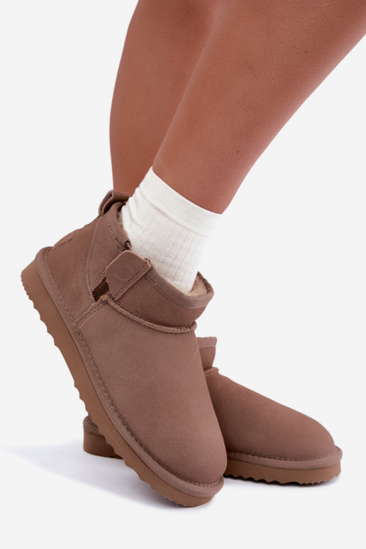 Botas de nieve de ante sintético con cremallera color arena Vinceza 97971