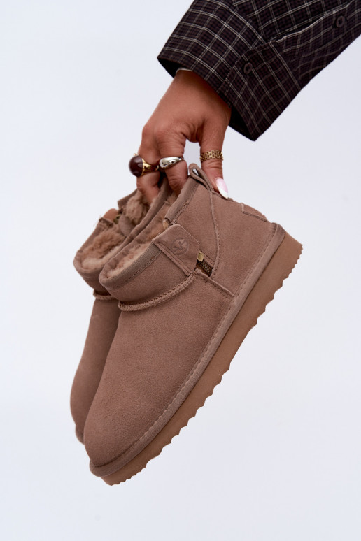 Botas de nieve de ante sintético con cremallera color arena Vinceza 97971