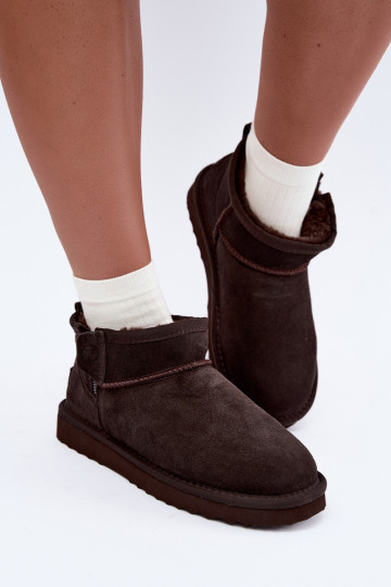 Botas de nieve de ante sintético con cremallera color chocolate Vinceza 97971