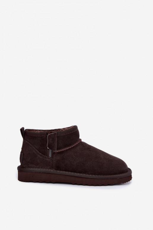 Botas de nieve de ante sintético con cremallera color chocolate Vinceza 97971