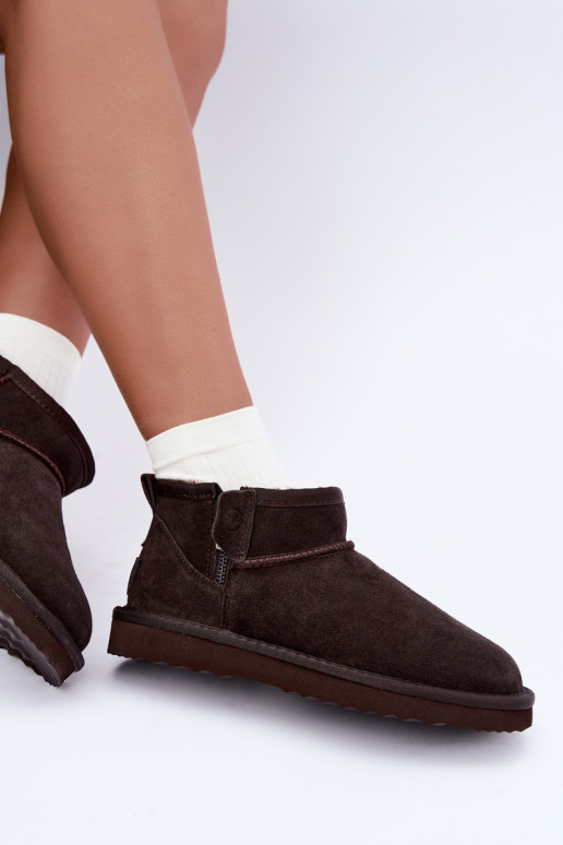 Botas de nieve de ante sintético con cremallera color chocolate Vinceza 97971