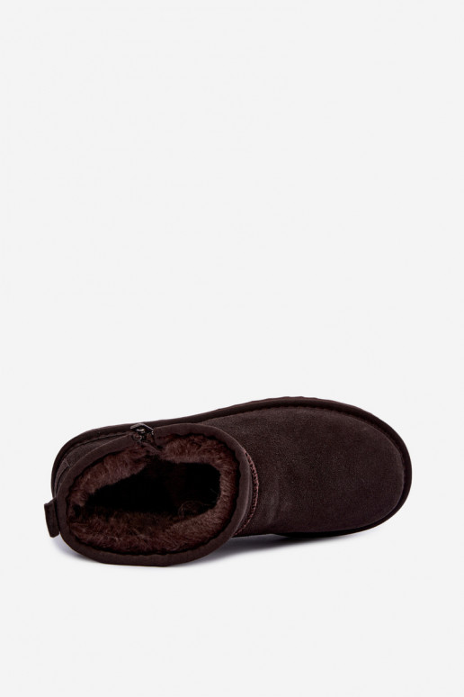 Botas de nieve de ante sintético con cremallera color chocolate Vinceza 97971