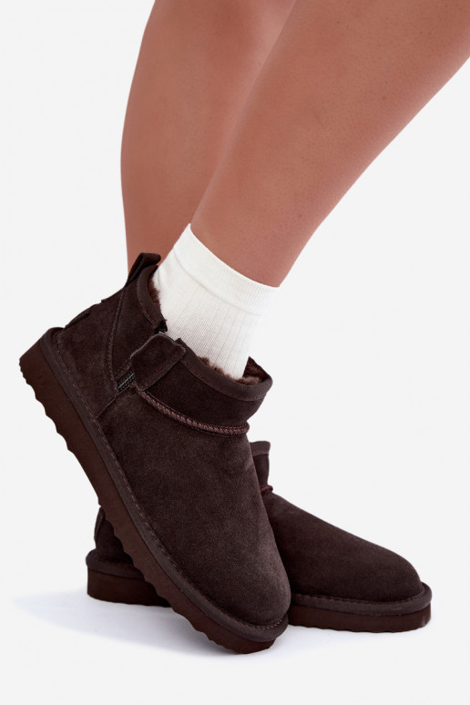Botas de nieve de ante sintético con cremallera color chocolate Vinceza 97971