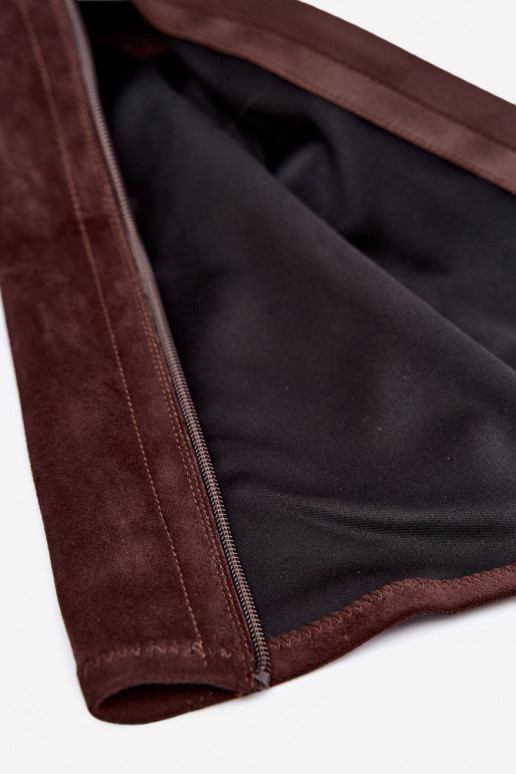 Botas sobre la rodilla de ante sintético con tacón color chocolate Vinceza 58332