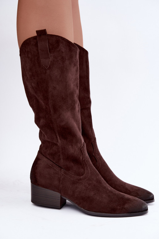 botas largas de estilo cowboy con forro Vinceza 58680 en color chocolate
