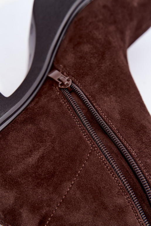 botas largas para mujer con plataforma en color chocolate Nesalie
