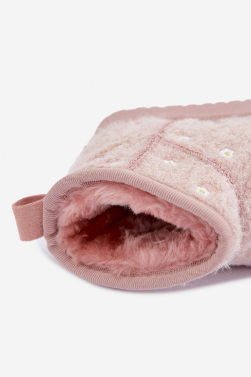 Botas de nieve para niños rosas con motivos florales Lunabelle