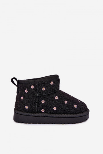 Botas de nieve para niños negras con motivos florales Lunabelle 2
