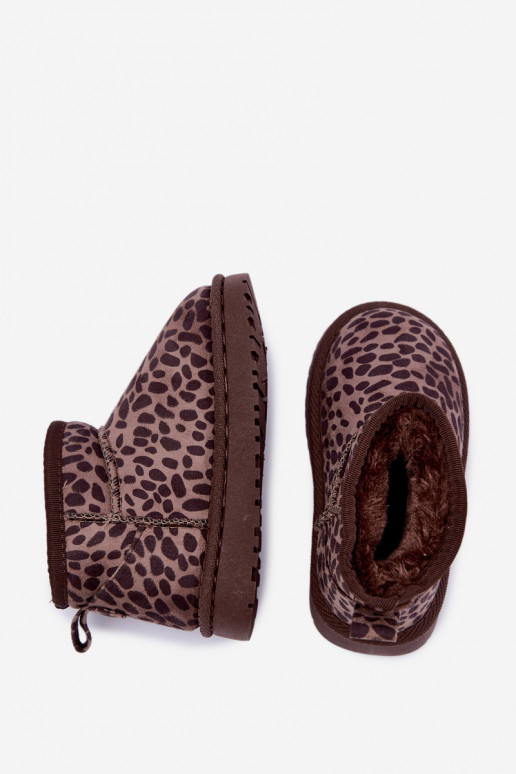 Botas de nieve para niños con estampado de leopardo Snoelle