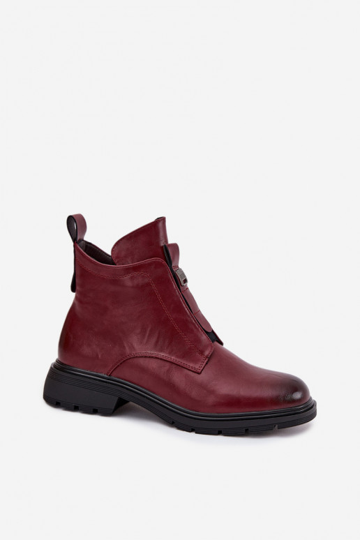 Botines cálidos para mujer con detalles decorativos burdeos Roselle