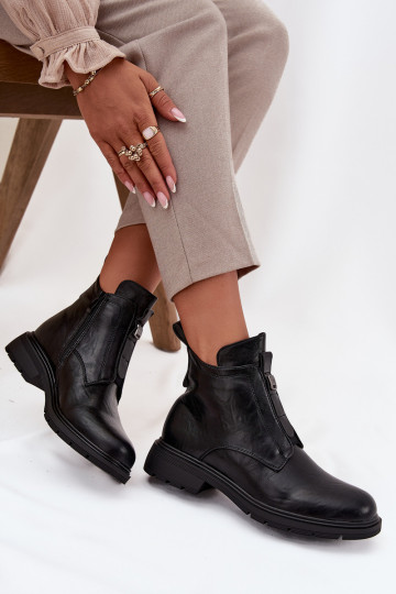 Botines cálidos para mujer con detalles decorativos negros Roselle