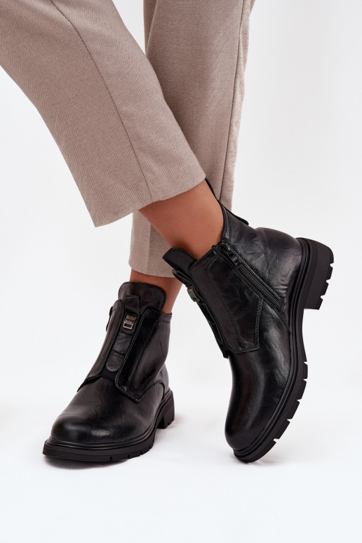 Botines cálidos para mujer con detalles decorativos negros Roselle